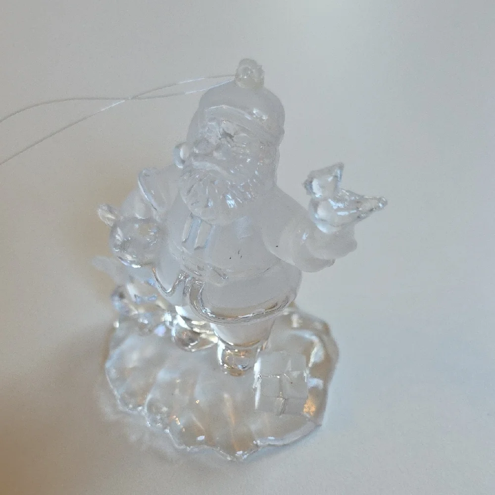 Christmas Ornament - Clear Santa Claus Figurine